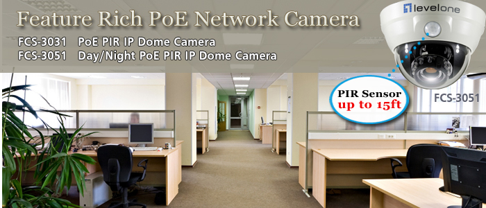 LevelOne NEW PoE PIR Dome Cameras